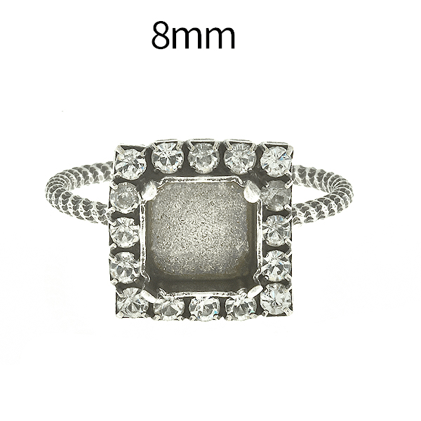 8mm Imperial 4480 Adjustable Thin ring base with Rhinestoness