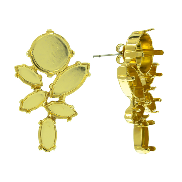 Mixed size settings mirror reflection Stud Earring bases