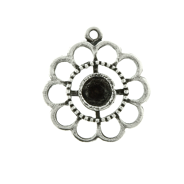 24ss Chamomile Flower metal casting Pendant base with top loop