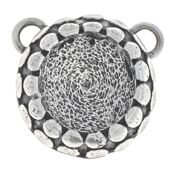 12mm Rivoli Polka Dot stone setting with two top loops