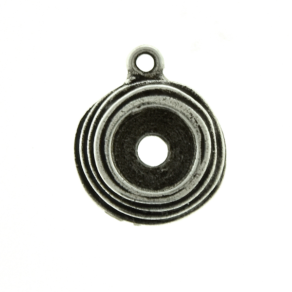 29ss wavy metal casting Pendant base with top loop