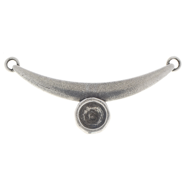 39ss Crescent-shaped Pendant base with two loops