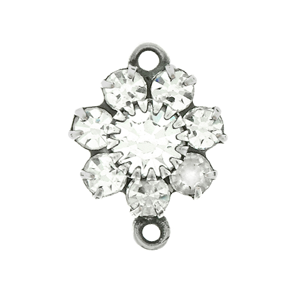 Swarovski Crystal color crown setting Flower Connector base with two side loops