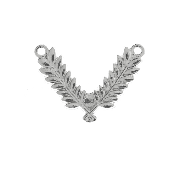 15x21mm Leaves branch Pendant base with two top loops 