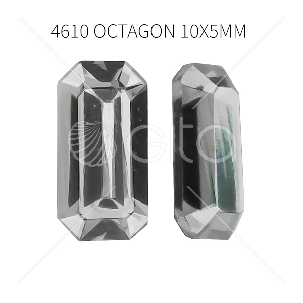 Aurora A4610 Step Cut Octagon 10x5mm Crystal Clear color-6pcs pack