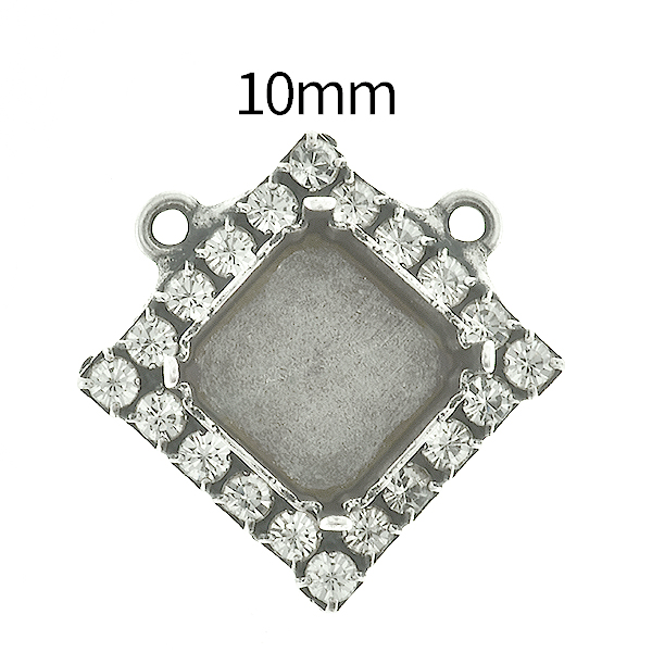 10mm Imperial  4480 Lozenge Stone setting with Rhinestoness and two top loops