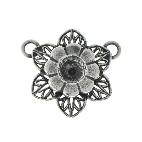 29ss metal flower with filigree petals pendant with two top loops