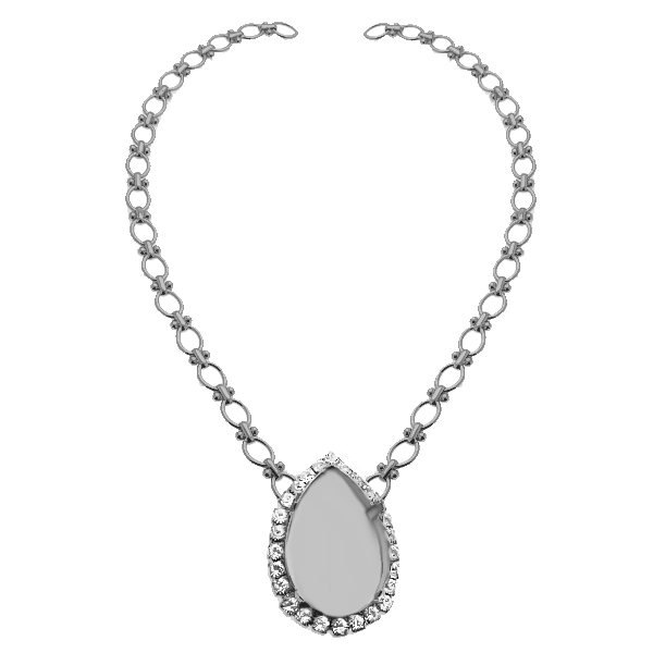 40x27mm Pear Shape setting with 32pp Rhinestones Chain Necklace base