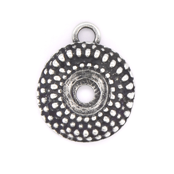 39ss Round Dotted Pendant base with top loop