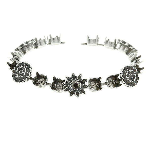 8pp and 32pp metal casting Daisy Flower elements on 29ss cup chain Bracelet base
