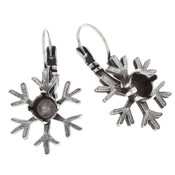29ss Metal casting snowflake Lever back earring bases