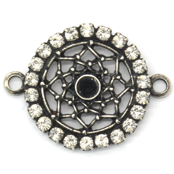 24pp Round Pendant base with crystals
