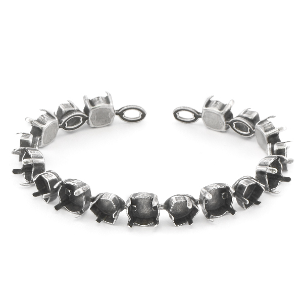 39ss, 7mm Trilliant cup chain Bracelet base - 17 settings