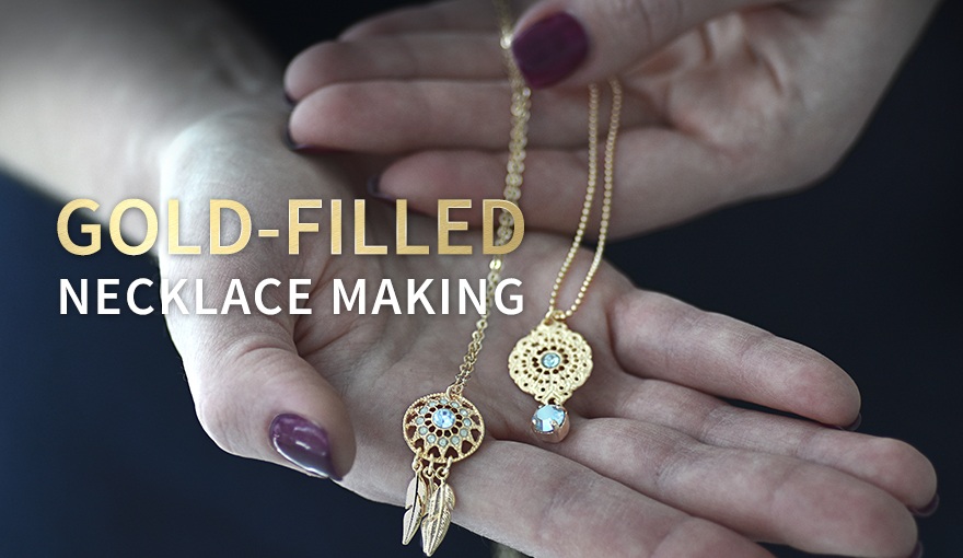Gold-filled and metal pendant jewelry collection