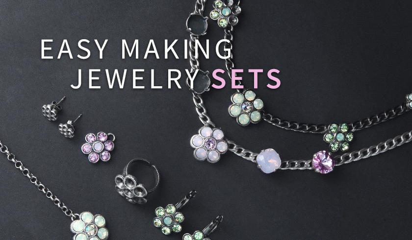 Creating a jewelry set of pastel flowers