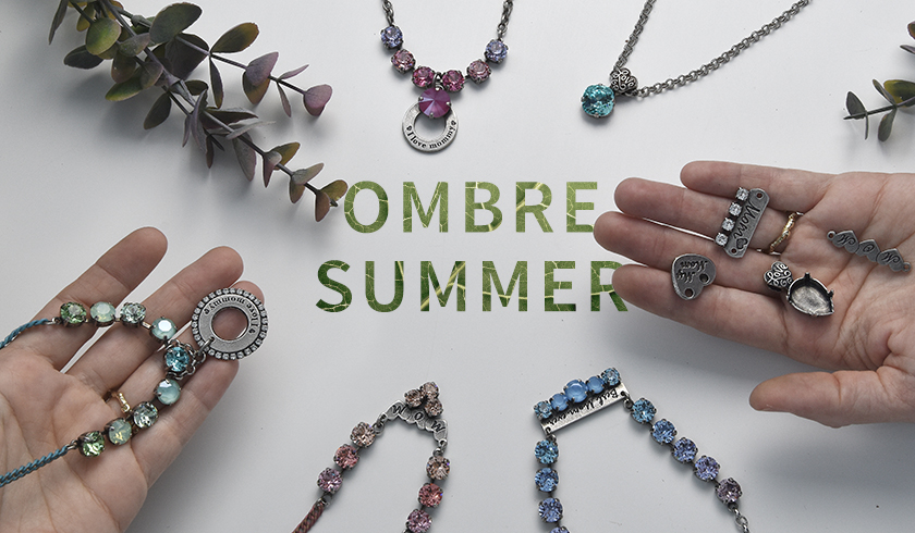 Ombre summer SW crystal color necklaces