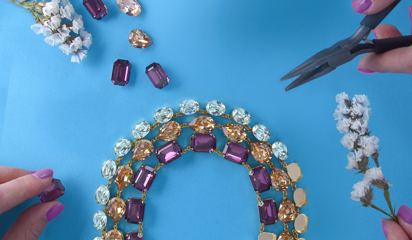 Creating fancy SW necklace & tennis bracelet