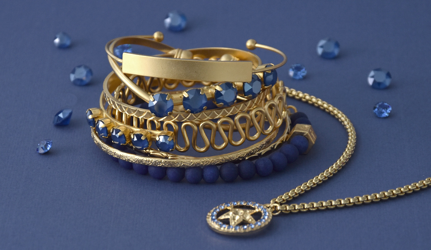 Matte gold & Royal blue bracelet inspiration