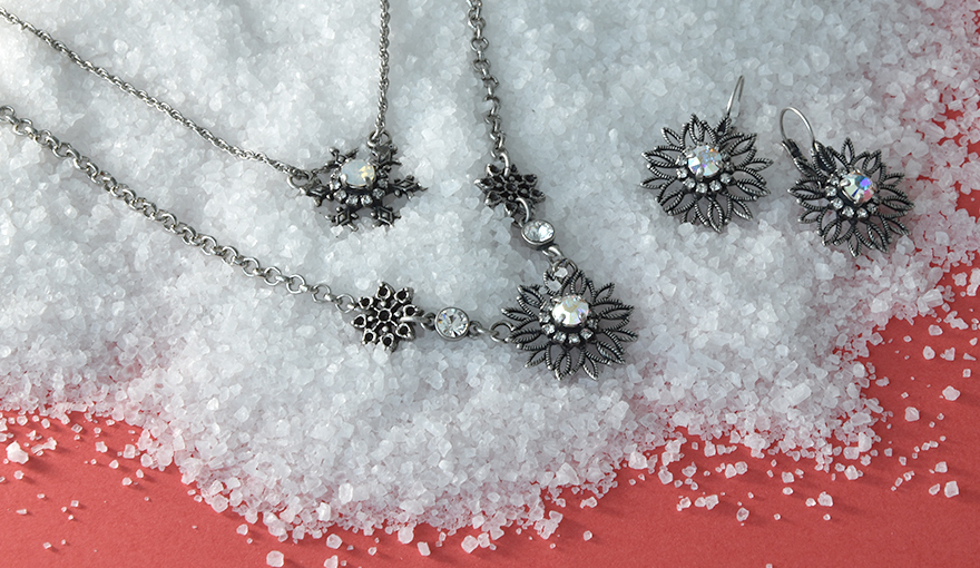 The new snowflake jewelry collection with SW rhinestone