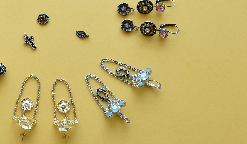 Making earrings with charms