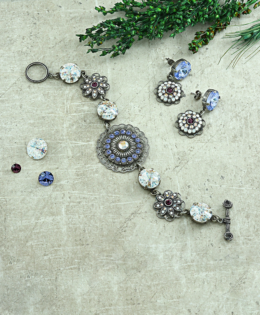 Filigree Elements decorated with metal castings with Swarovski Crystals Inspiration