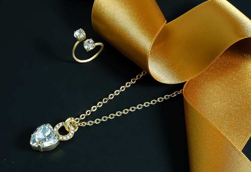 Stylish and new ideas for Love Collection in Yellow Gold plating with Swarovski Crystals