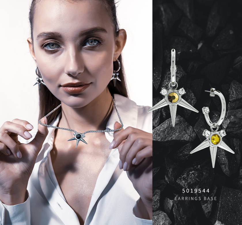 Urban modern Jewelry Spike Set with Swarovski Crystals