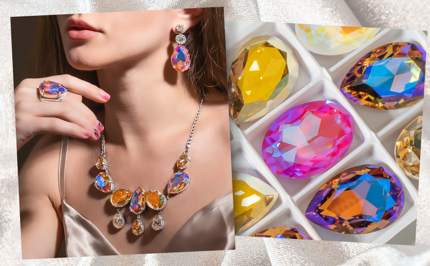 Fancy Statement Jewelry with New Multi-color Aurora Crystals