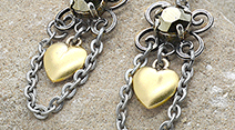 Floral Drop earring bases with heart charm 