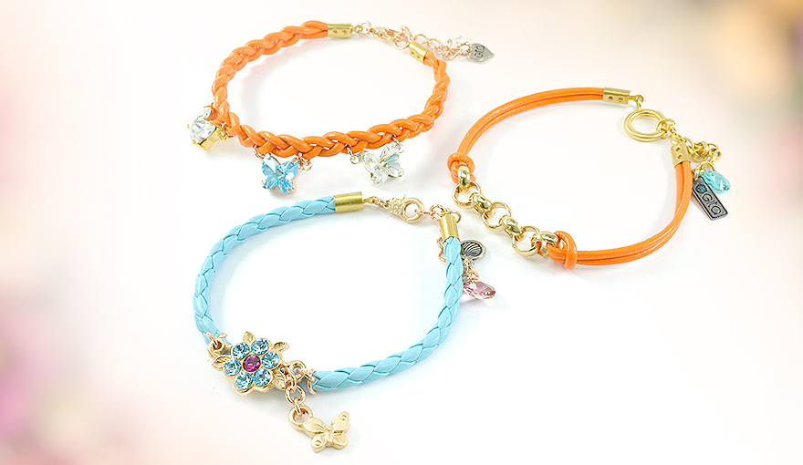 Simple leather bracelets with charms