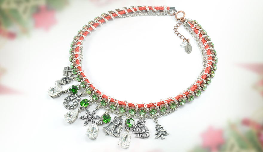 Christmas necklace with charms