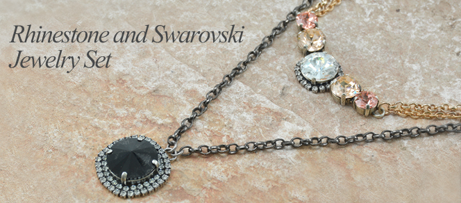 Rhinestone and Swarovski Jewelry Set