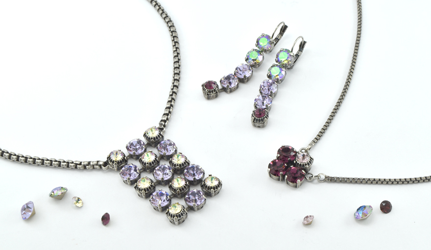 Violet crystal jewelry set inspiration
