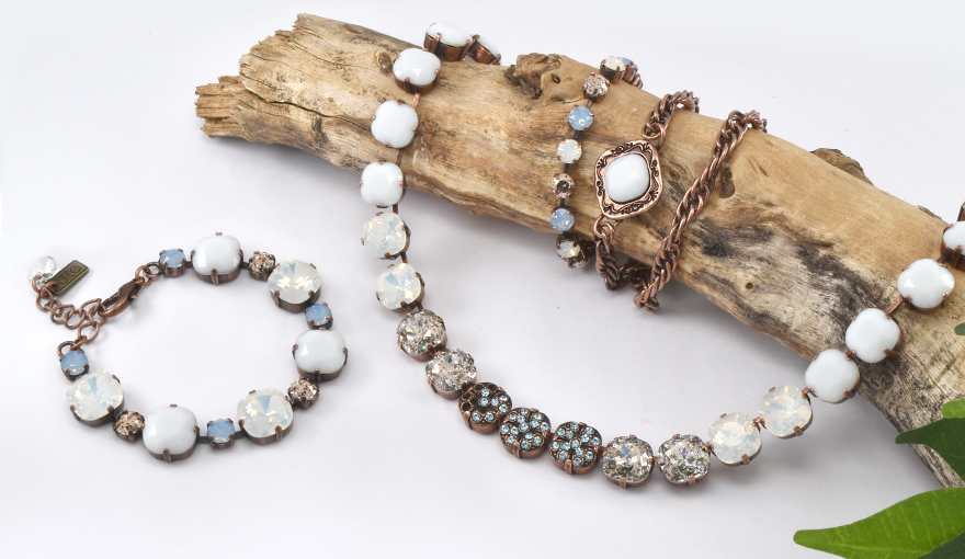 White Opal and Aquamarine crystals jewelry inspirations