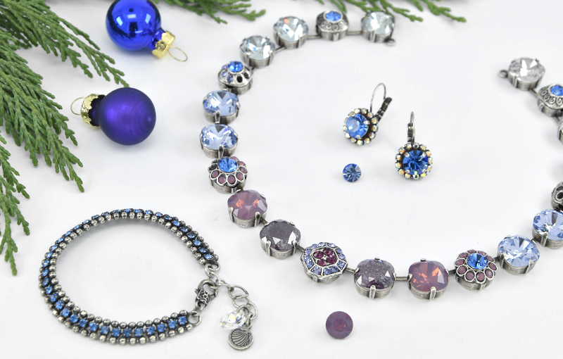 Purple & blue shades jewelry set inspiration