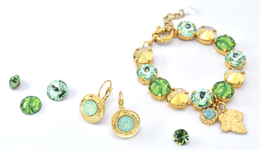 Green and Gold crystal jewelry inspiration