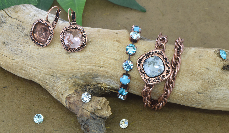 Wrap around metal & Swarovski crystals bracelet inspiration