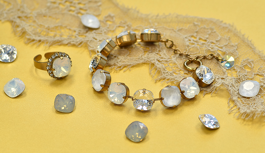 White square Swarovski crystals, jewelry inspiration