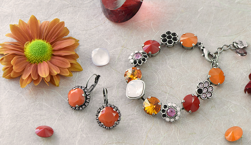 Pink & Orange flowers, jewelry inspiration