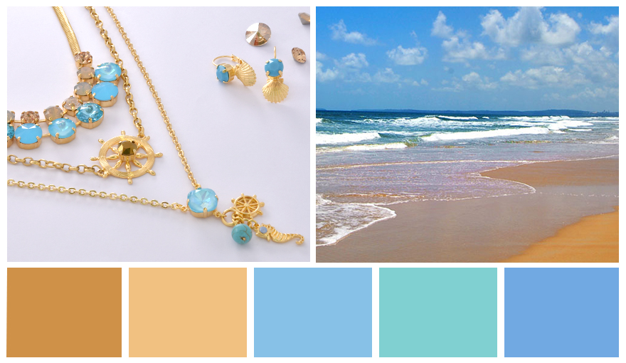 Golden sands & Turquoise water inspiration colors