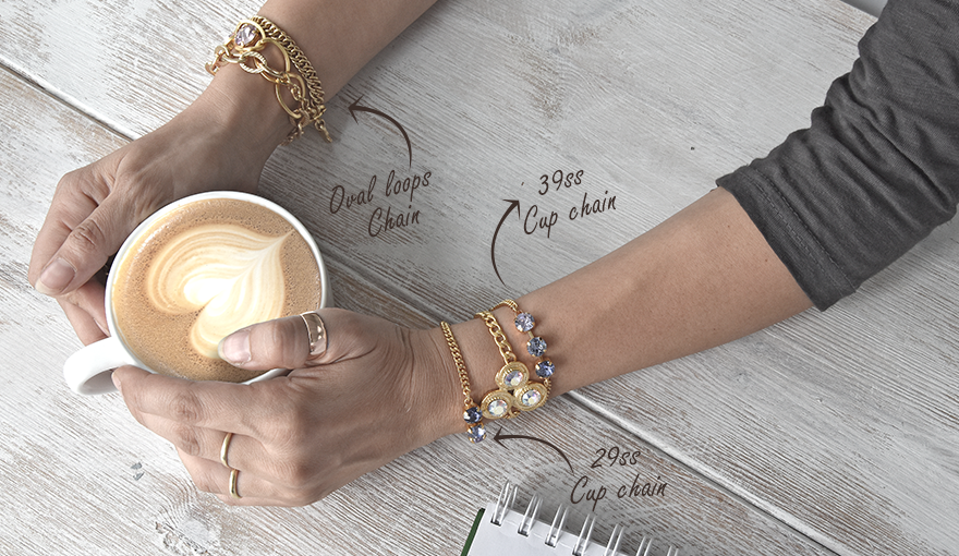 Wrap around bracelets with cup chains & chains tutorial
