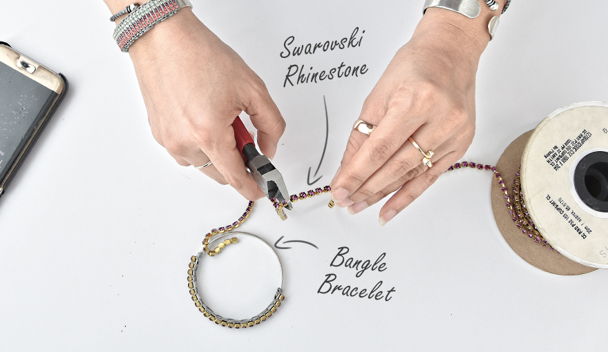 SW Rhinestone bangle bracelets - DIY tutorial